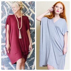 Yana K | Stretchy Comfy Ribbed Tara Dress In Wine | One Size